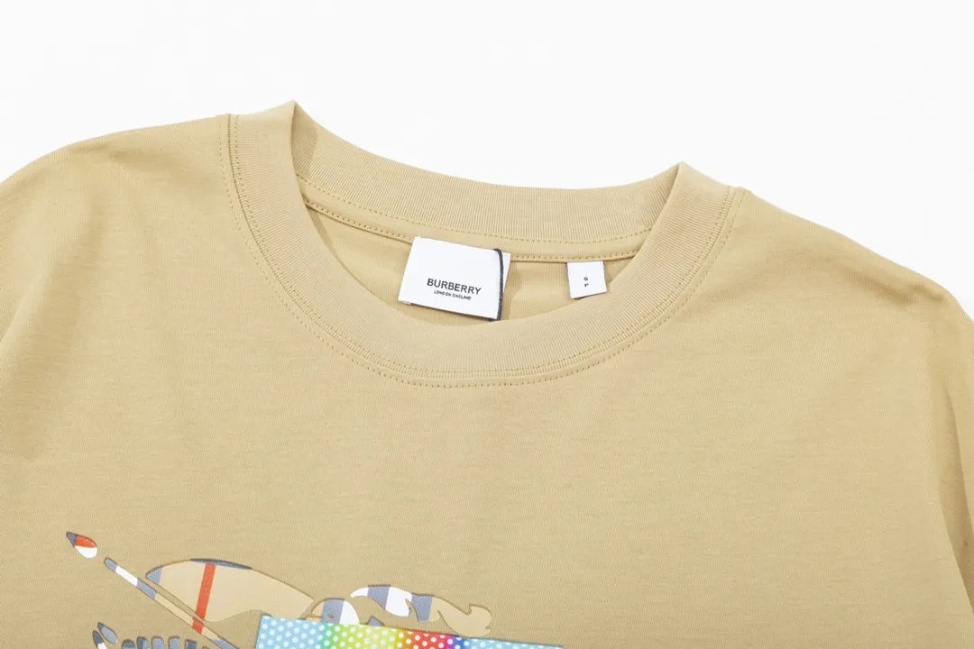 BURBERRY Logo Classic Retro Same Style T 260 Versatile : Khaki Size：XS~L